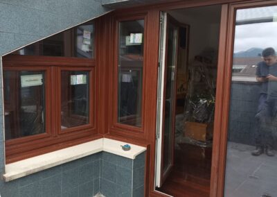 Ventanas PVC nogal